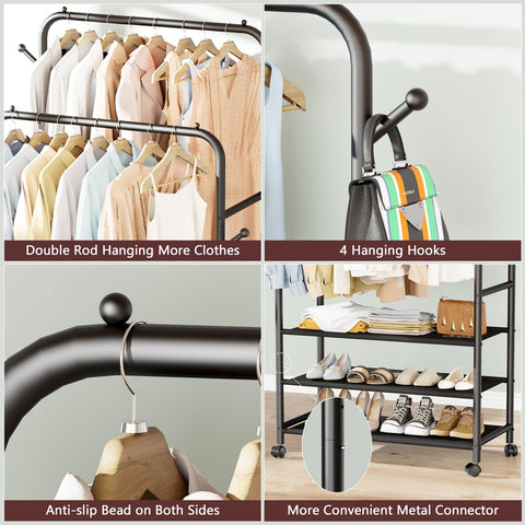 Furologee free-standing closet design fits bedrooms and laundry rooms with stable, adjustable feet.
