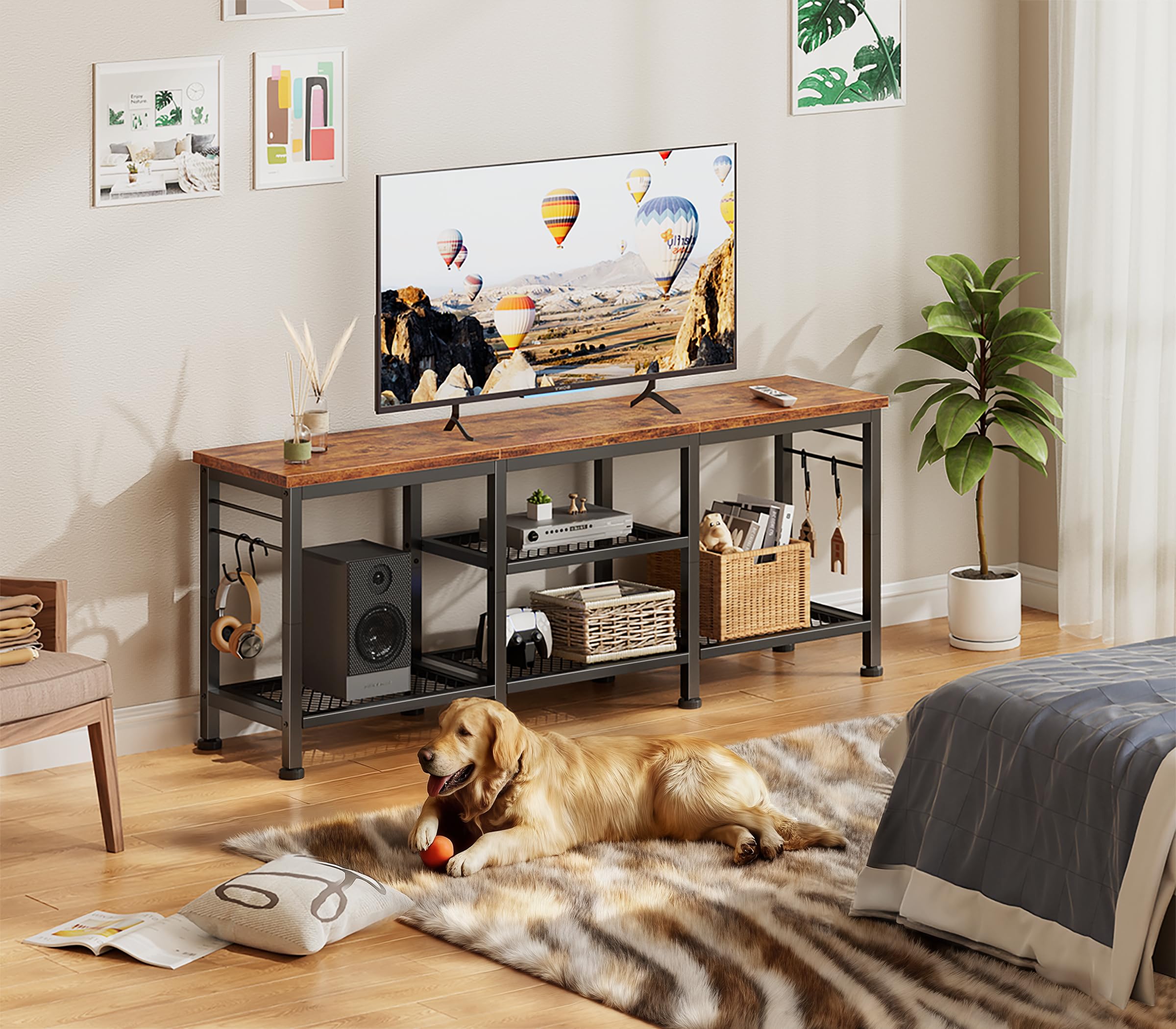Furologee Metal Frame and Wood Top deliver durable construction with a modern-vintage look.