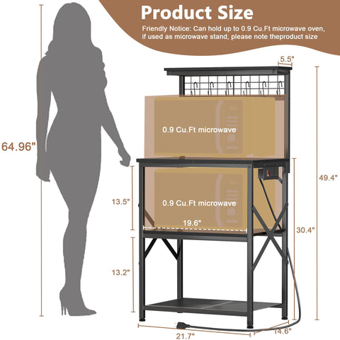 Furologee microwave stand with four shelves for compact kitchen organization