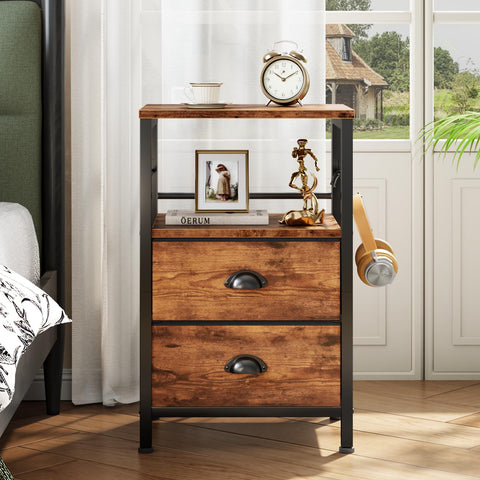 Furologee night stand with adjustable feet for stable placement on uneven floors.