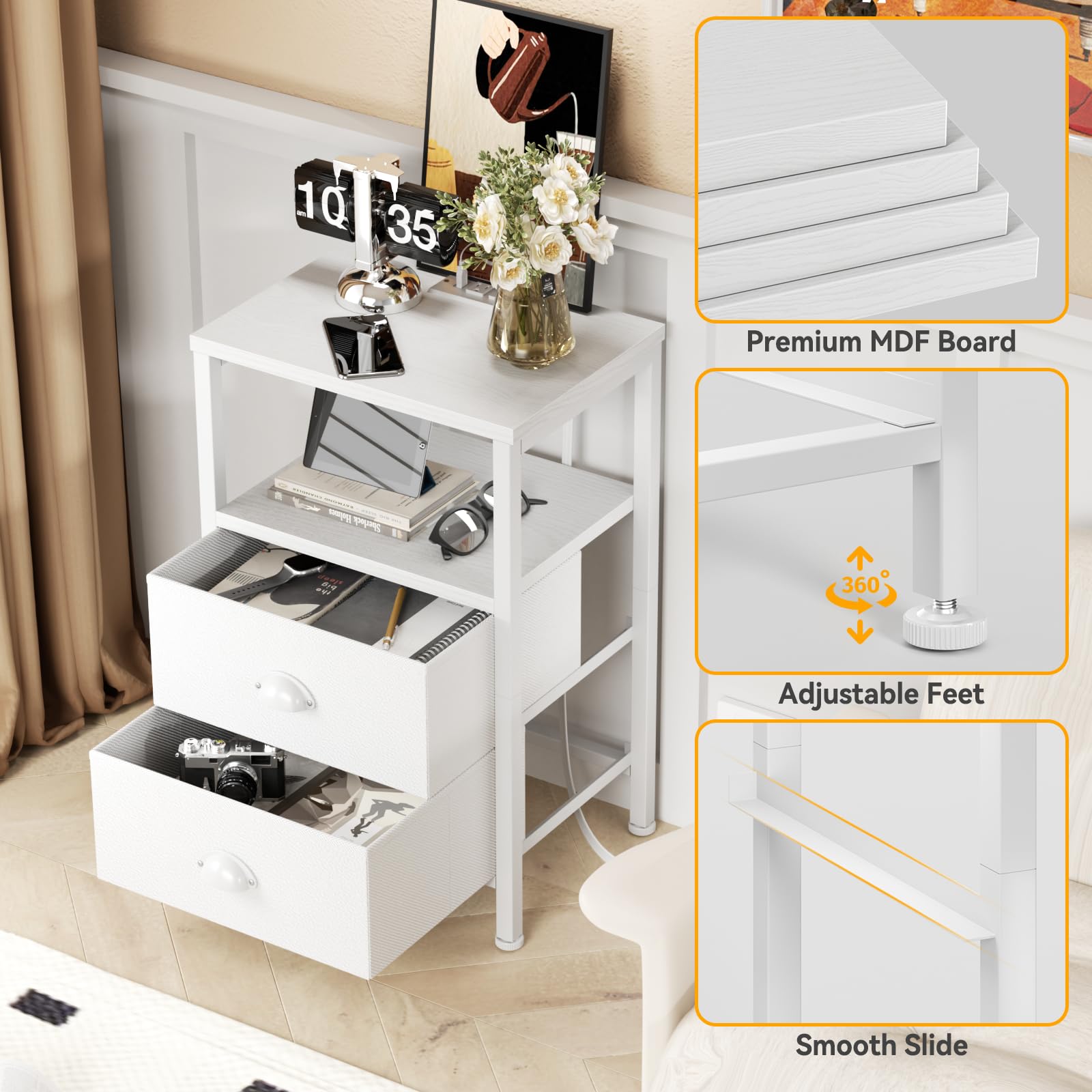 Furologee adjustable feet protect floors on uneven surfaces.