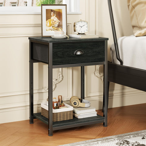 Furologee nightstand arch-handle drawer for convenient organization and dust-free storage.