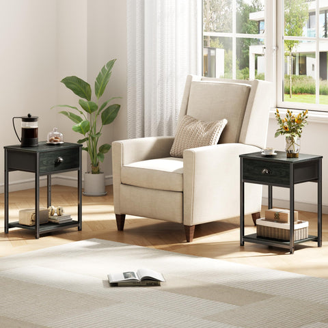 Furologee nightstand compact dorm-friendly design fits small spaces.