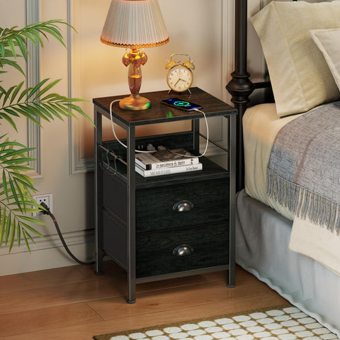 Furologee nightstand easy-clean surface with adjustable feet to protect floors