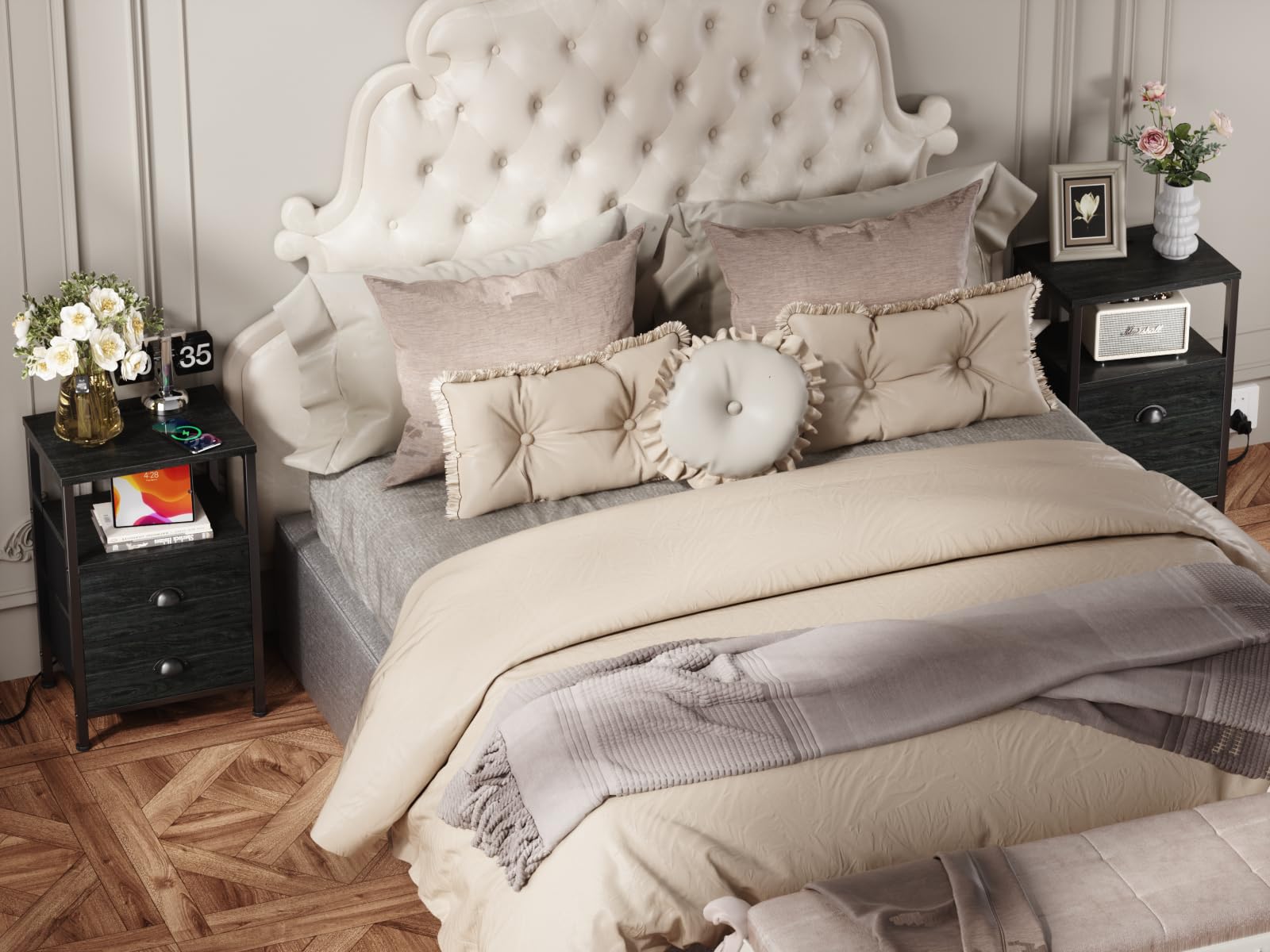 Furologee nightstands ideal for bedrooms or living spaces with sleek design.