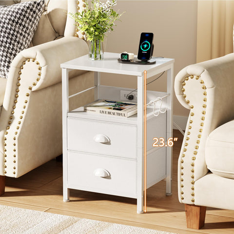 Furologee nightstand with USB ports keeps phones powered within arm's reach