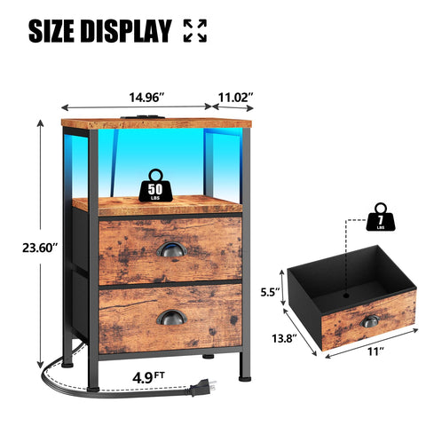 Furologee nightstands fabric drawers keep items dust-free and lightweight