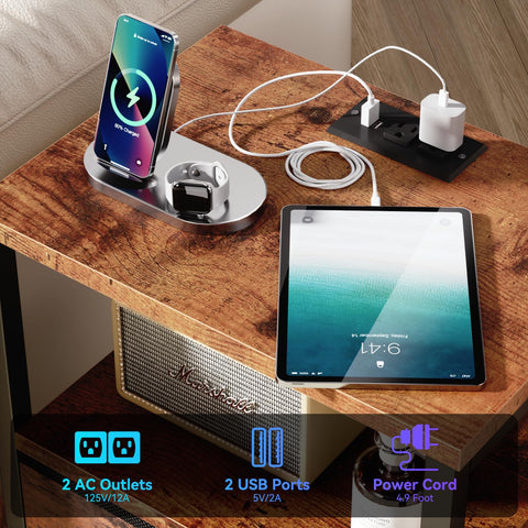 Furologee nightstands open shelves store books within reach