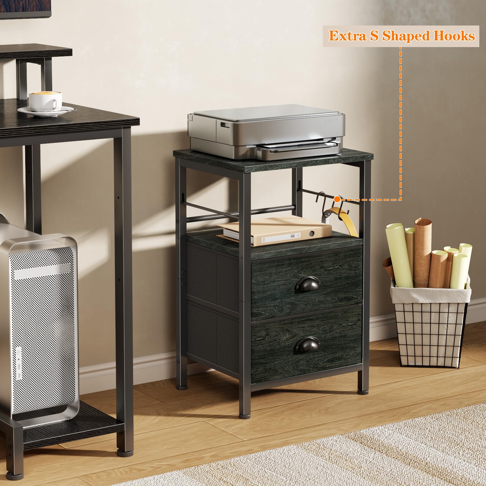 Furologee Nightstands Set 2 easy assembly with labeled parts.