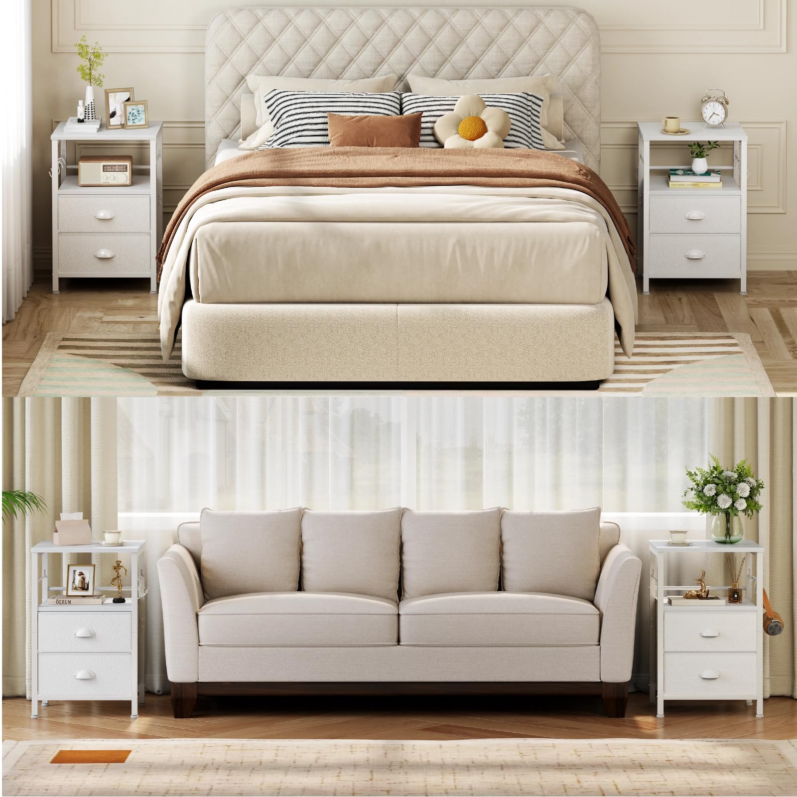 Furologee nightstands fit bedroom or living room for organized spaces.