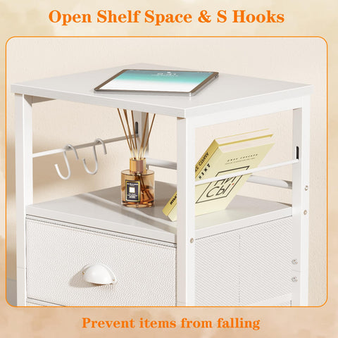 Furologee nightstands sturdy frame with metal rods for durability.