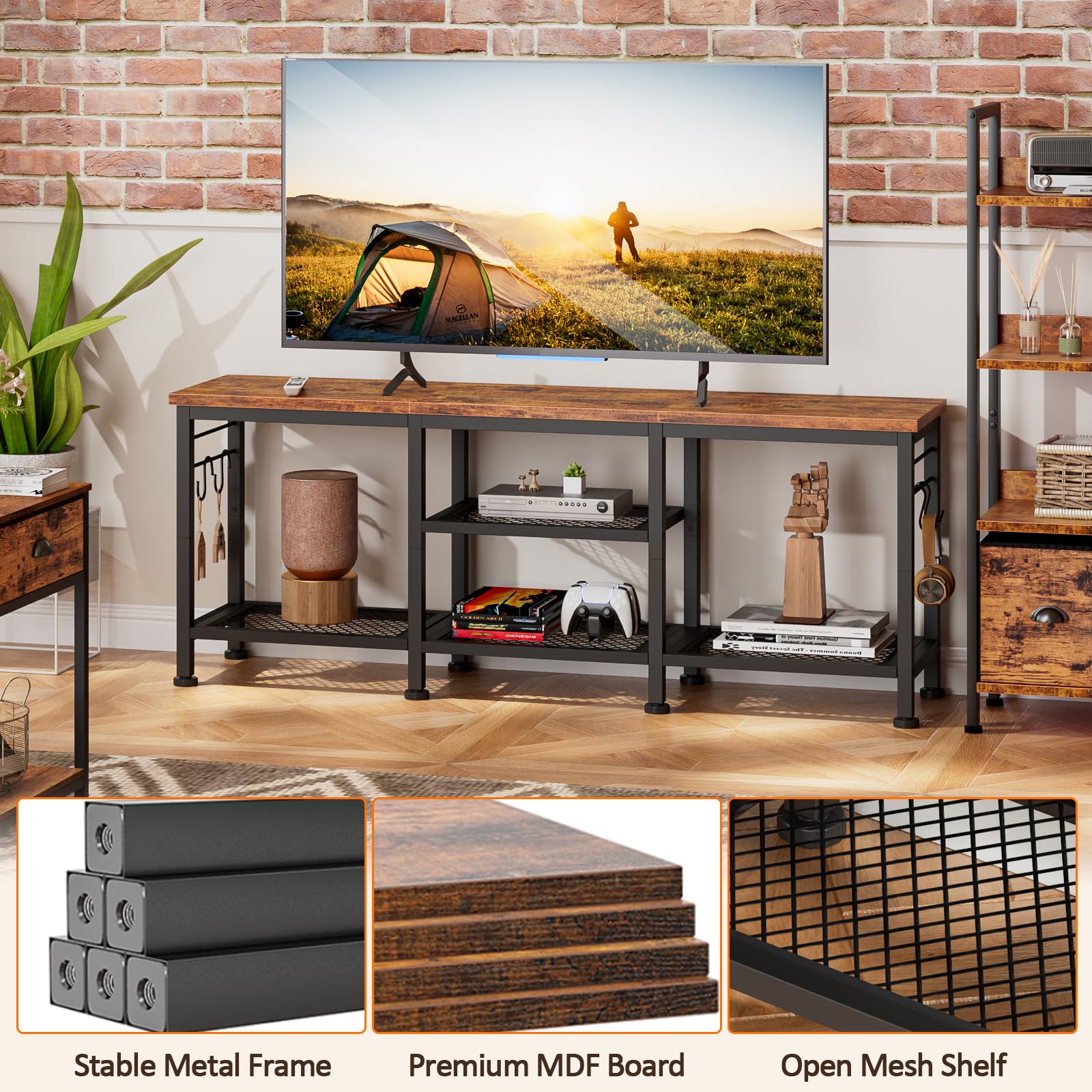Furologee Rustic Brown Finish adds warm farmhouse charm to any living space.
