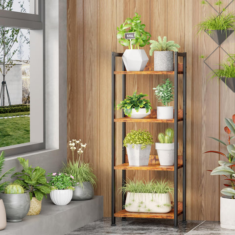 Furologee rustic brown standing shelf complements bedrooms and living areas.