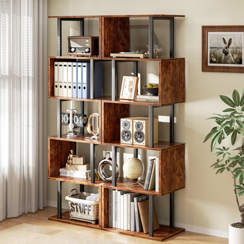 Furologee S-Shaped Bookcase in living room fits open layouts