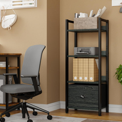 Furologee narrow shelf features removable fabric drawer for lightweight storage