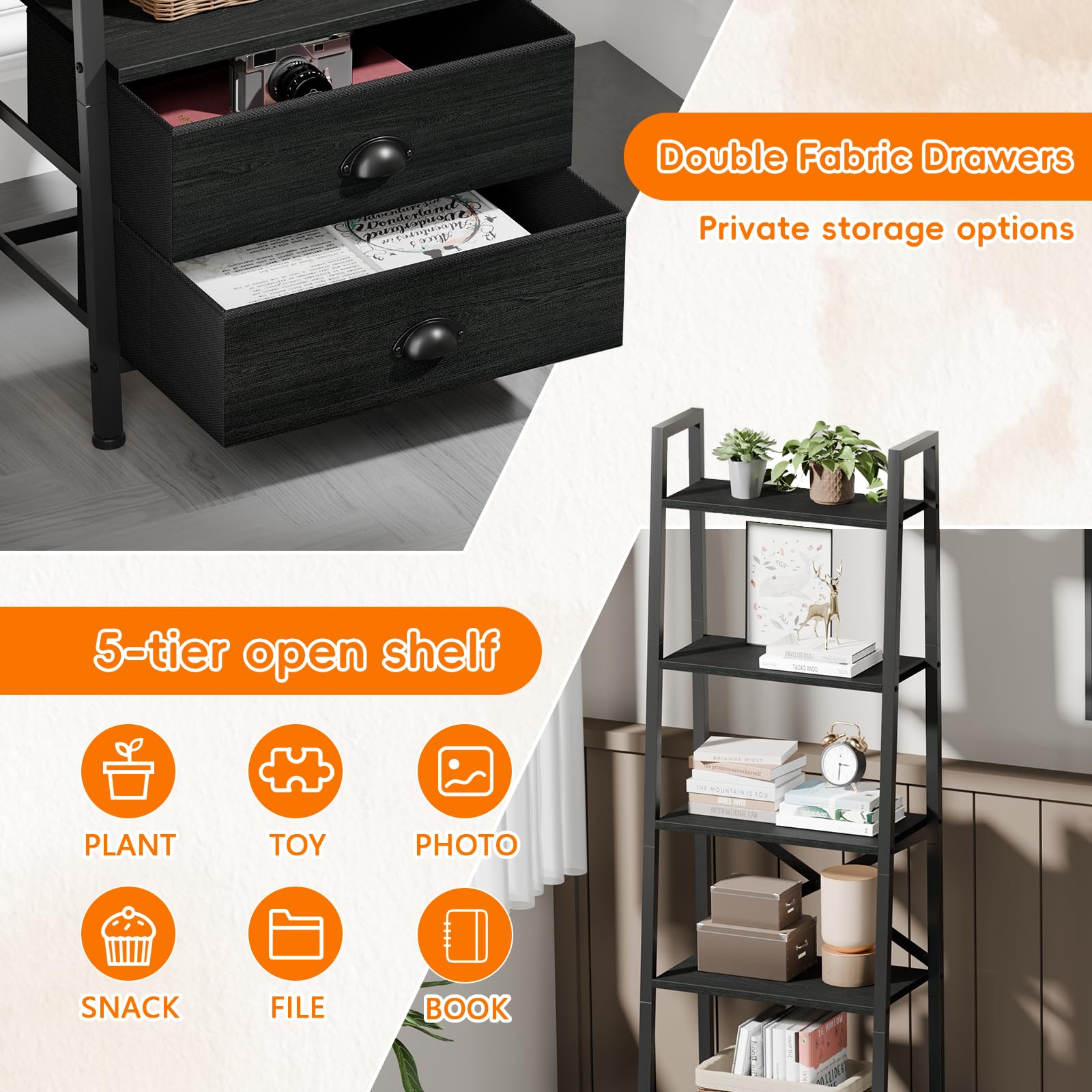 Furologee versatile storage shelf for living room, bedroom, or office.