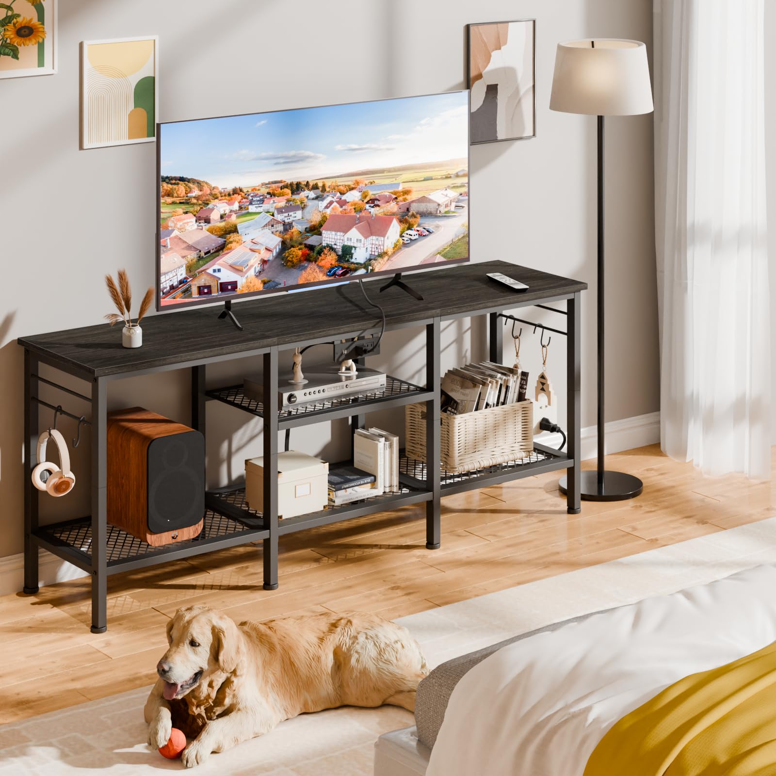 Furologee TV stand easy-assembly instructions simplify setup.