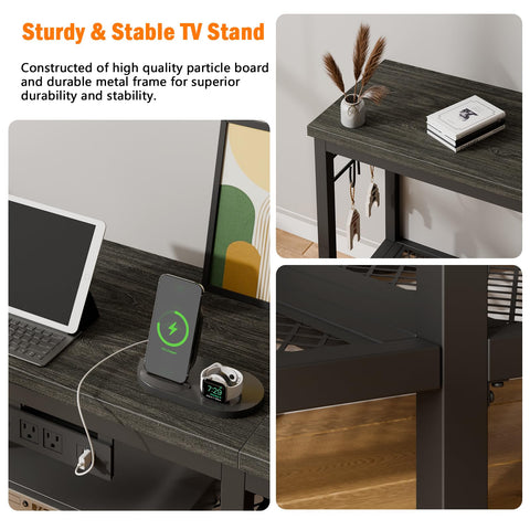 Furologee TV stand-soundbar-shelf fits soundbars for clean audio setup.