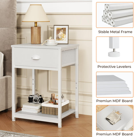 Furologee white nightstands assembly guide illustration for quick setup