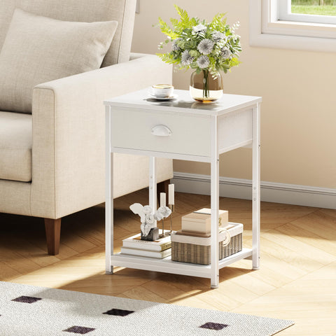 Furologee white nightstands in a dorm room serving as versatile bedside tables