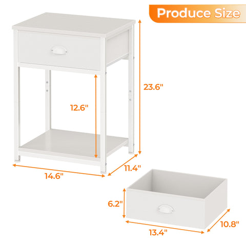 Furologee white nightstands open shelves display decor and plants