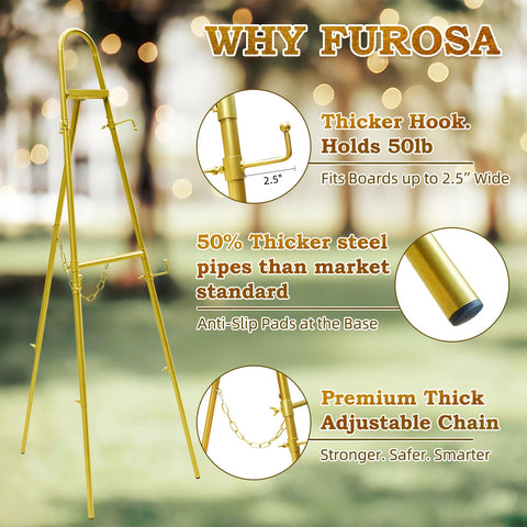 Furosa heavy-duty pipes and reinforced chain support signs up to 50 lb