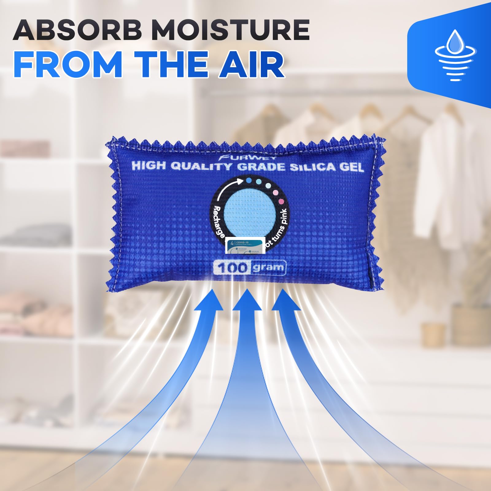 FURWEY desiccant packs for car storage reduce moisture and fog.