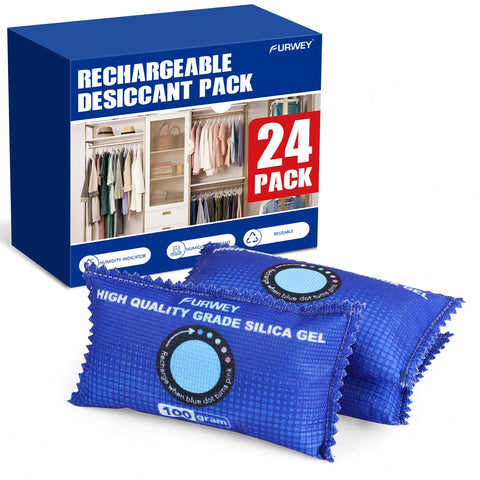 FURWEY rechargeable desiccant pack in compact size for easy storage.