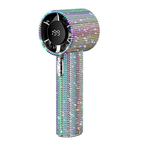 Fussybussy portable fan with diamond design for stylish cooling on the go.