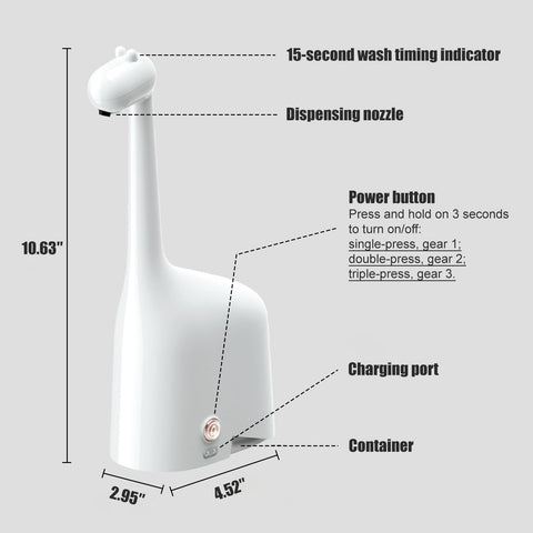 Fusunloh compact dispenser fits small sinks for kitchen and bath.