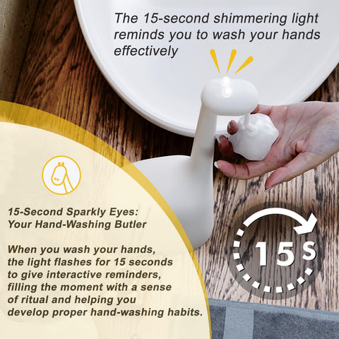 Fusunloh automatic foaming soap dispenser with 15s LED timer guides kids to proper handwashing.