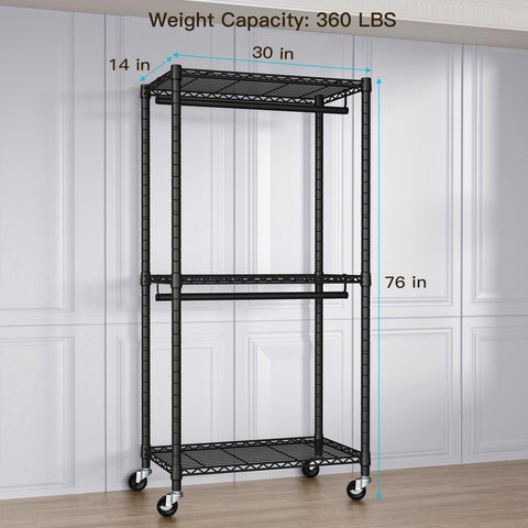 FUTASSI adjustable shelves adapt to different garment sizes and loads.