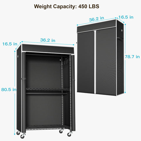 FUTASSI rack with locking wheels stays put for stable use