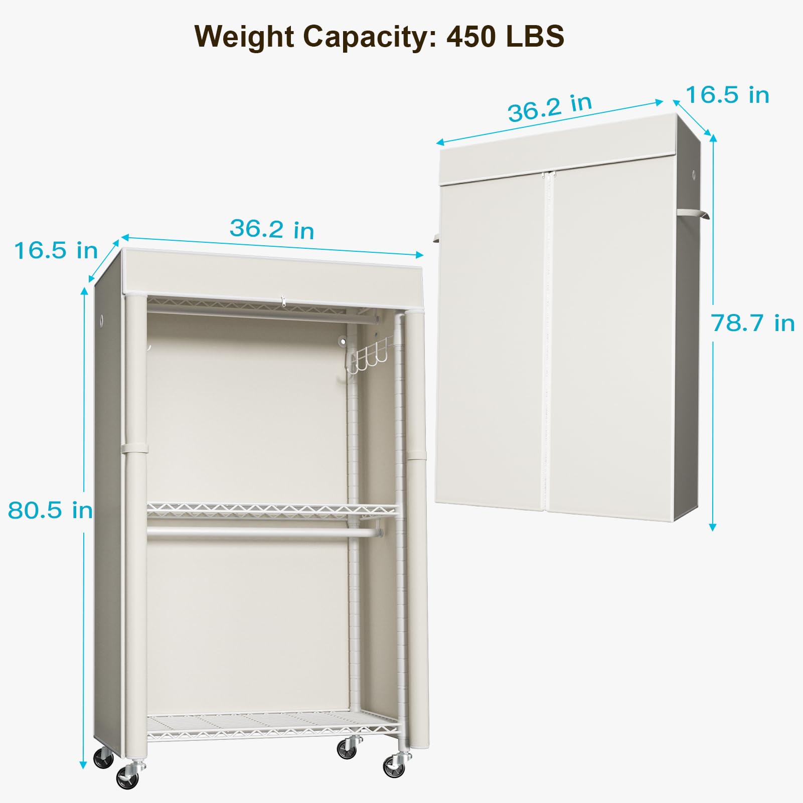 FUTASSI dustproof cover with zipper closure protecting garments