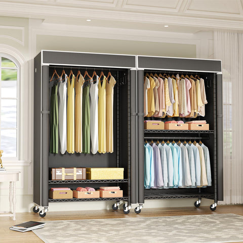 FUTASSI P1C rolling closet, front view with mobility wheels
