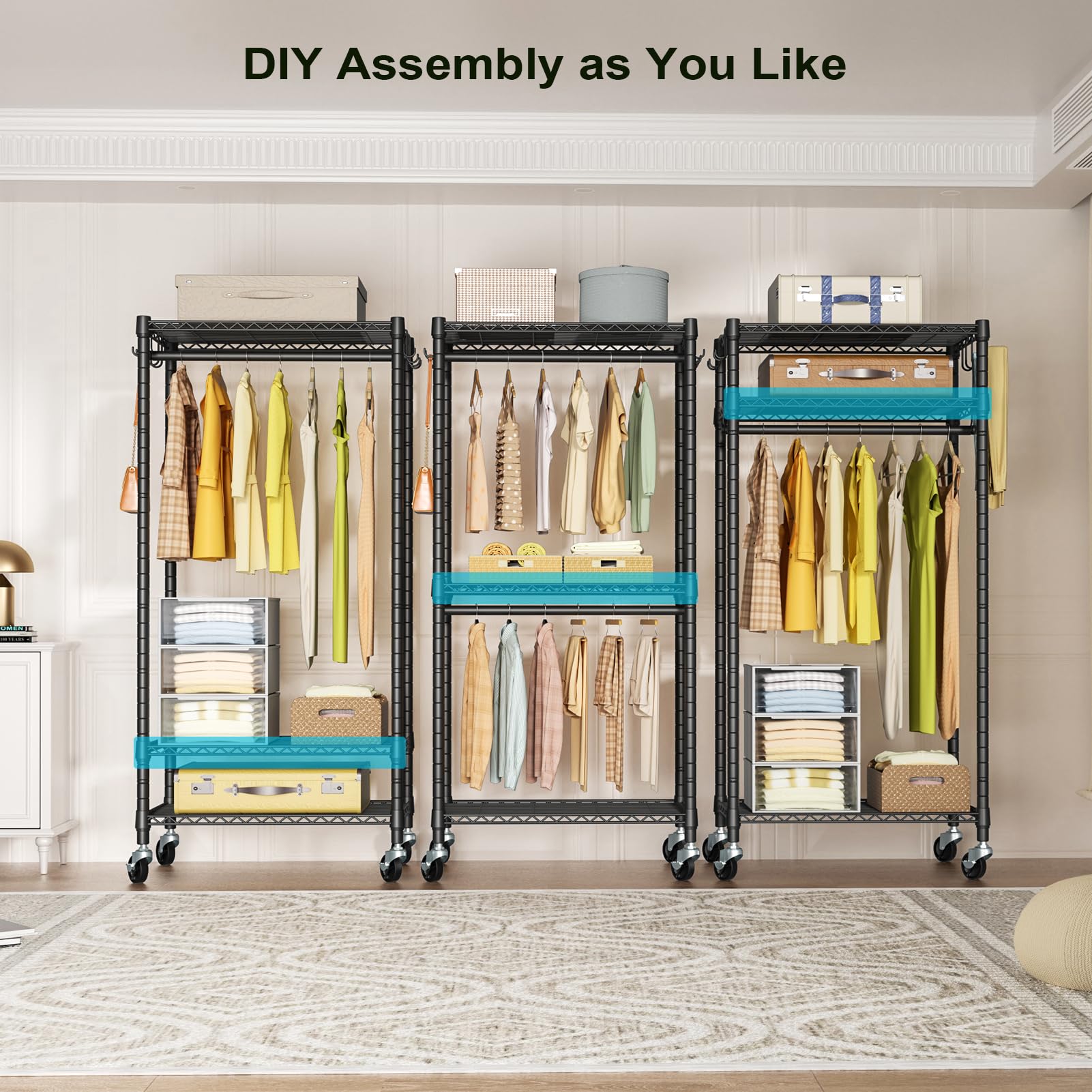 FUTASSI P3 mini rolling rack adjustable shelves for flexible storage.