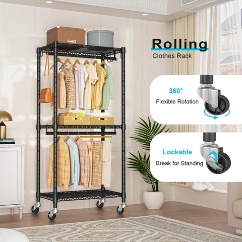 FUTASSI P3 mini rolling rack sturdy carbon steel frame durability.