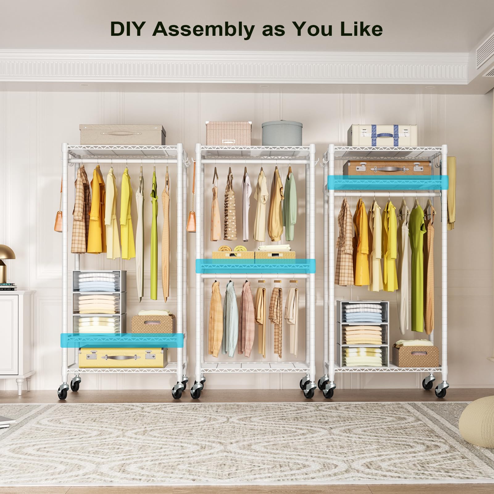 FUTASSI P3 Mini rack top view highlights multi-tier shelf design for organization.