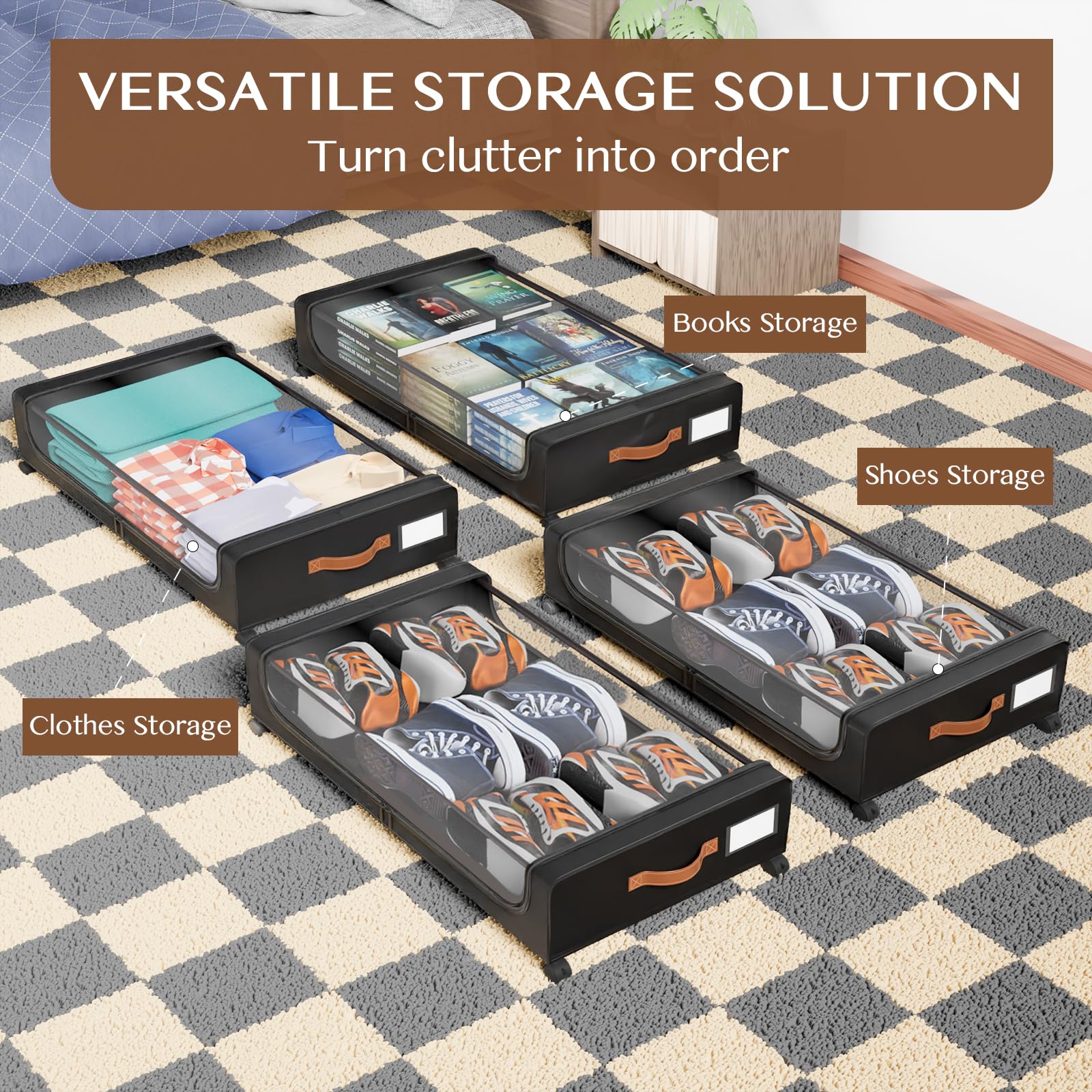 Futego labeled-storage-utility-bin features label area for quick identification and organization.