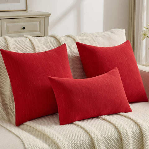 FUTEI red pillow cover adds a bold accent to modern farmhouse spaces