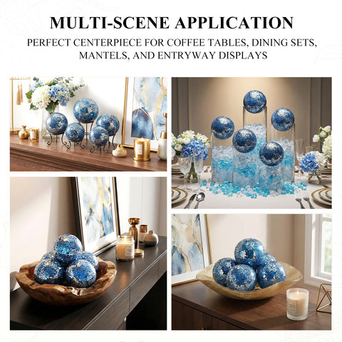 FUTUREPLUSX blue spheres styled for winter blue Christmas table
