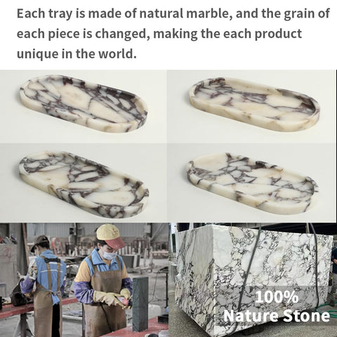 FutureStone Calacatta Viola marble tray detail polish highlights shine and texture