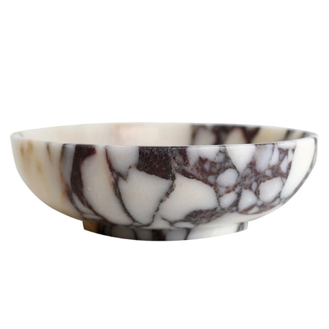 FutureStone marble bowl with round Calacatta Viola pattern adds refined elegance to any room.