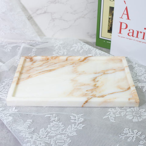 FutureStone marble tray desk accessories neatly group small items.