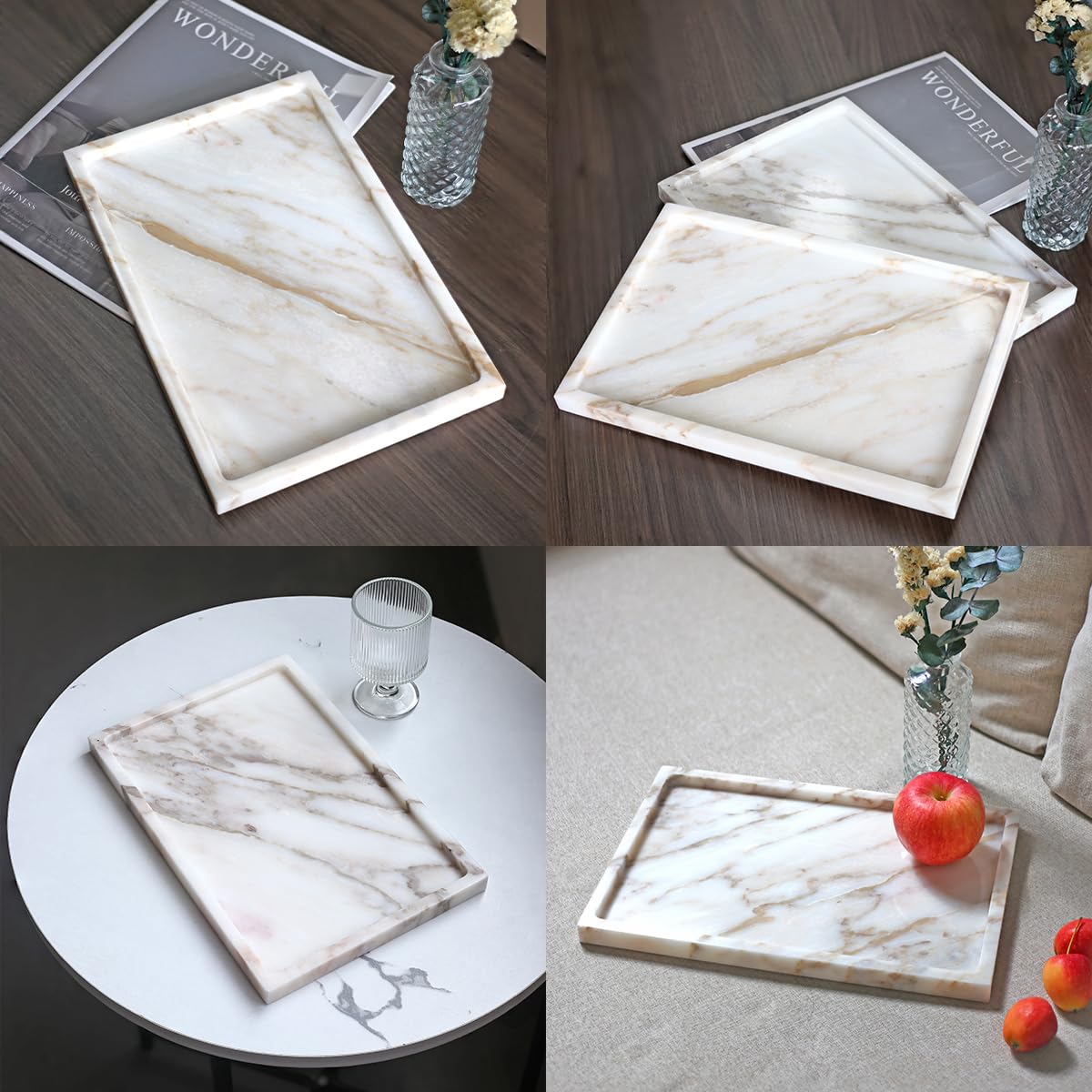 FutureStone marble tray kitchen vanity use keeps essentials organized and stylish.