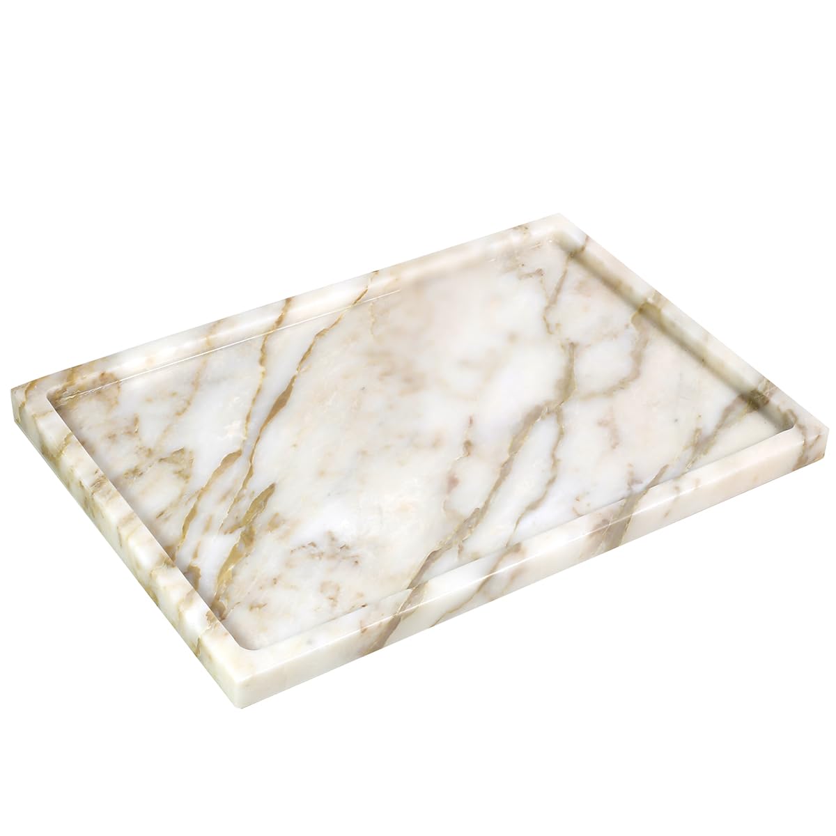 FutureStone marble tray with natural pattern adds unique elegance to any surface.