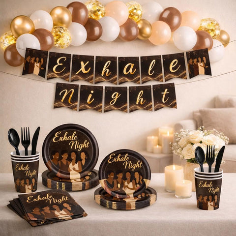 FUURY Exhale Night plates and cups setup, elegant, stress-free entertaining.