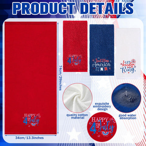 FuWeave 13x29 inch patriotic towels provide generous coverage for cleaning and drying.