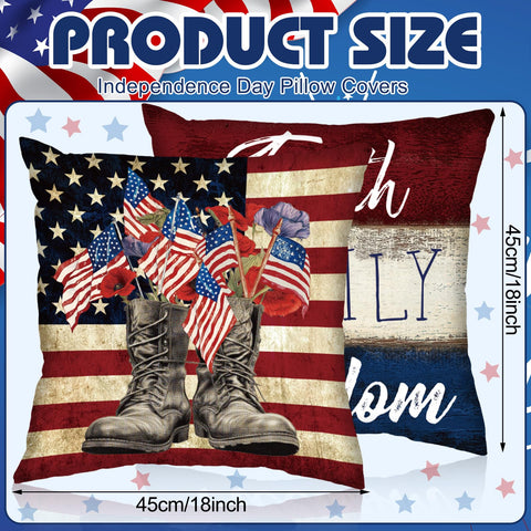 FuWeave Eagle and flag motif pillow cover elevates living room décor.