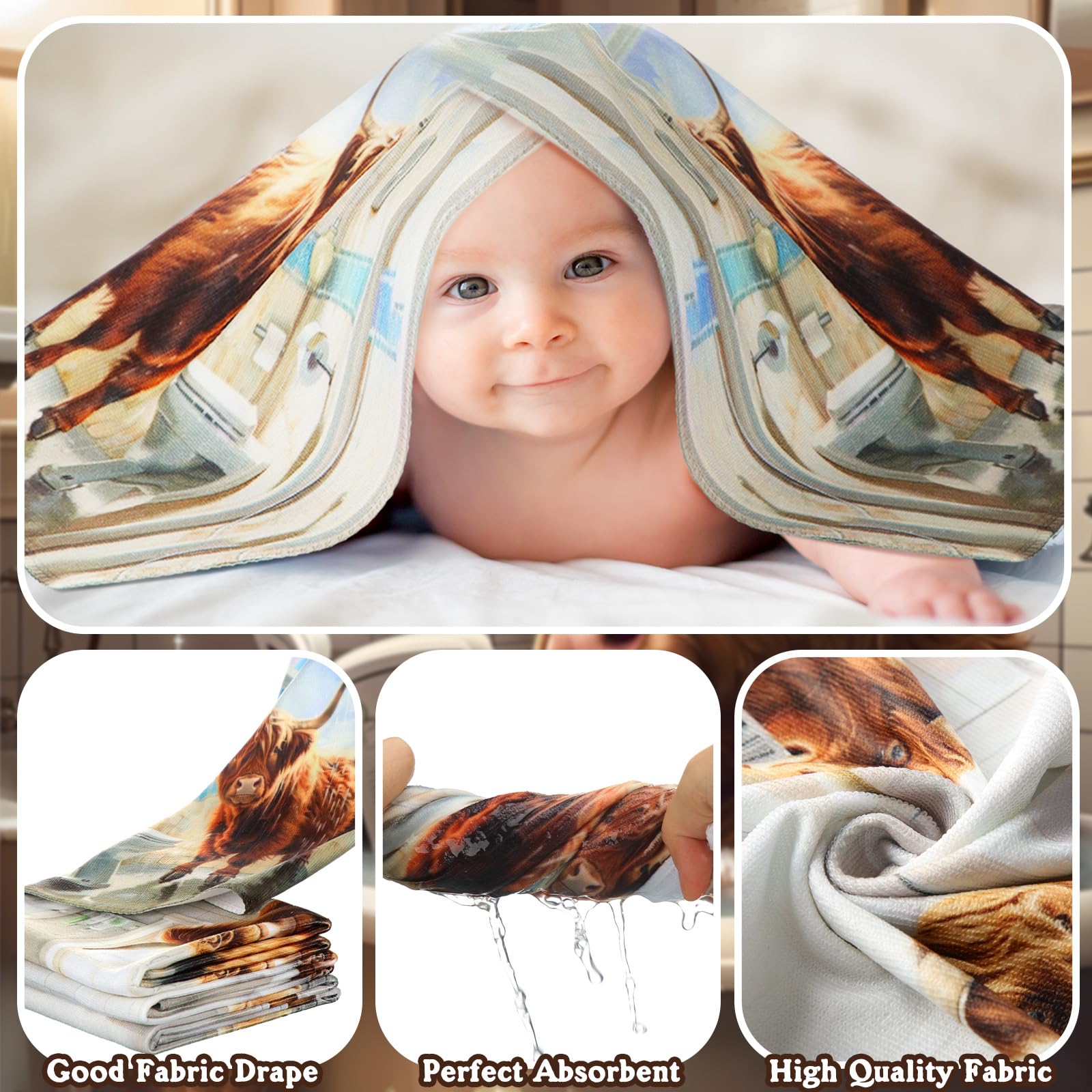 FuWeave Highland cattle toilet lid cover adds coordinated bathroom style.